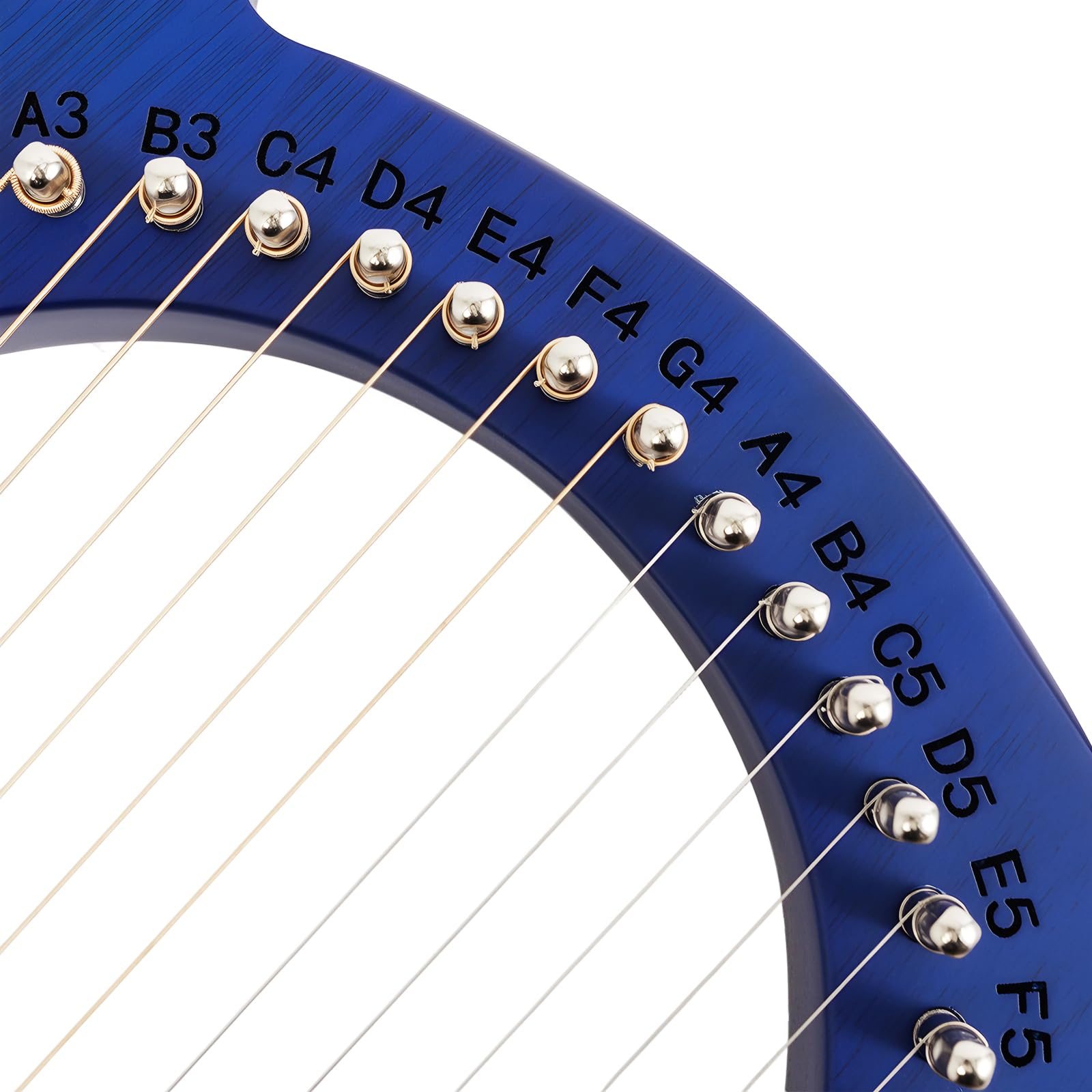 Lira Arpa Harfe in legno massiccio di mogano, 16 corde in metallo - Daumenklavier con tasti di accordatura e paddles, per bambini e adulti amanti della musica principianti (Blu)