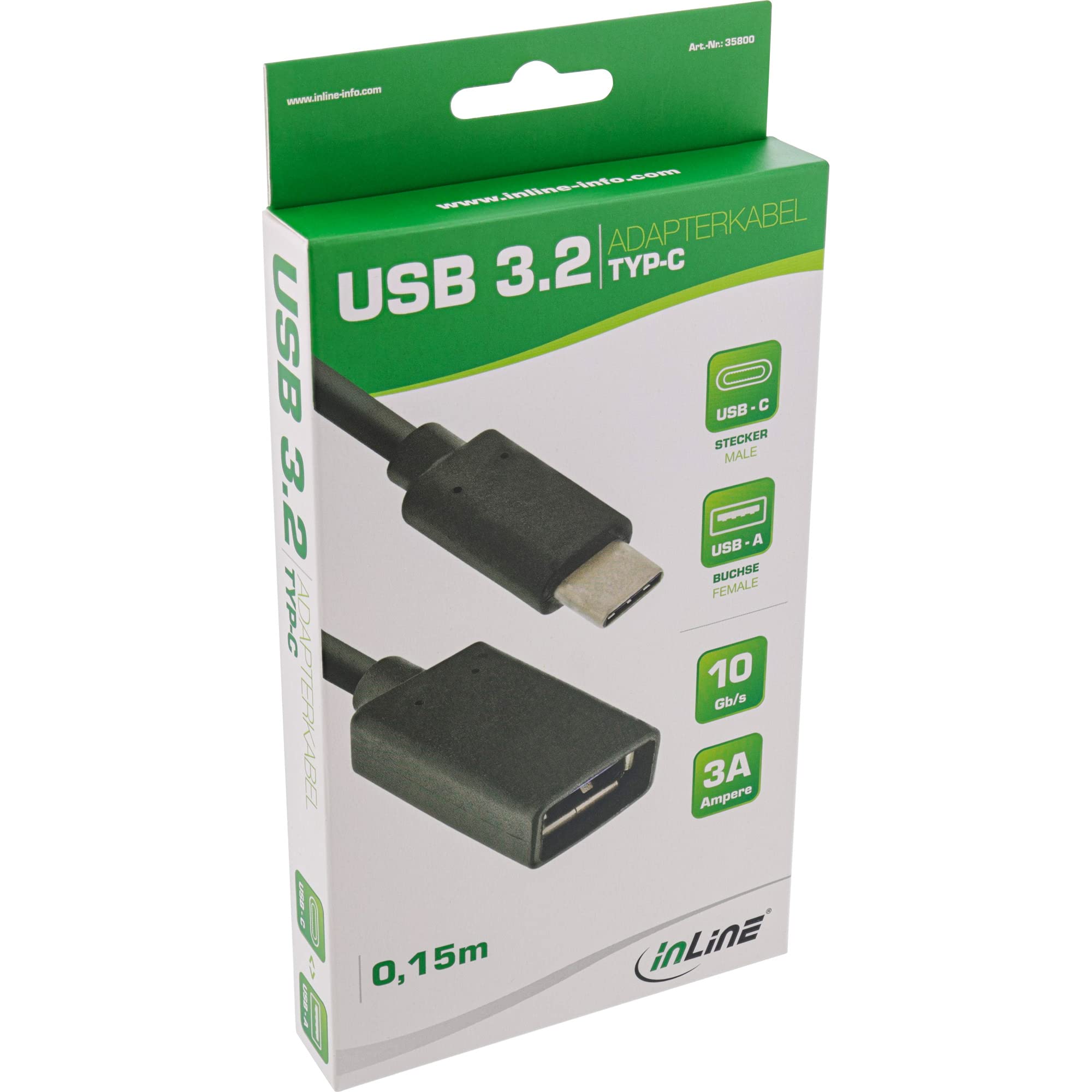USB 3.1 Kabel Typ C Auf Typ A – 1 M Länge, Unterstützt 10 Gbit/s & Power Delivery Bis 2,4 A