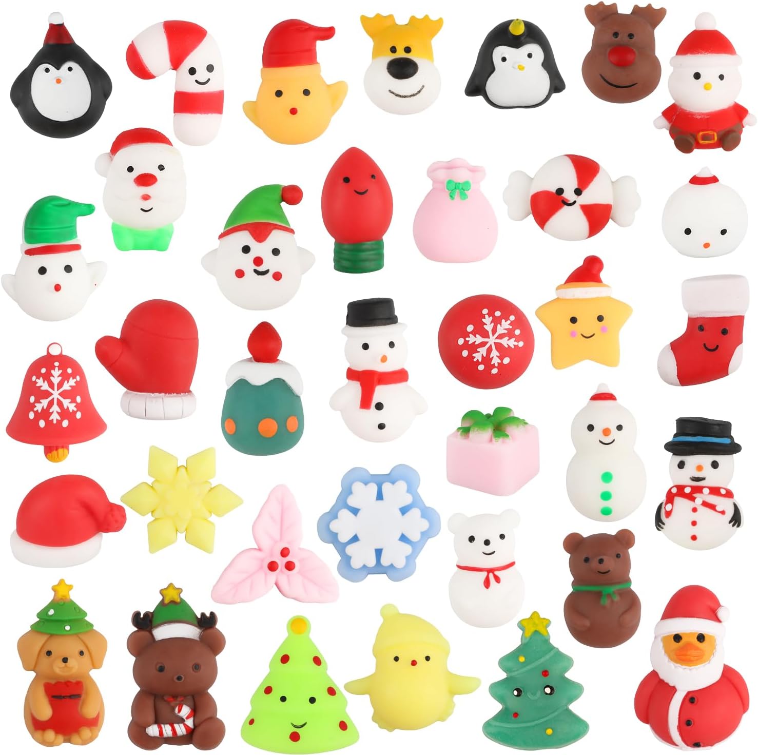 SULOLI 36 PCS Halloween Mochi Squishy Toys, Squeeze Toy Stress Reliever Anxiety Packs, Goody Bag Fillers for Kids Party Favors