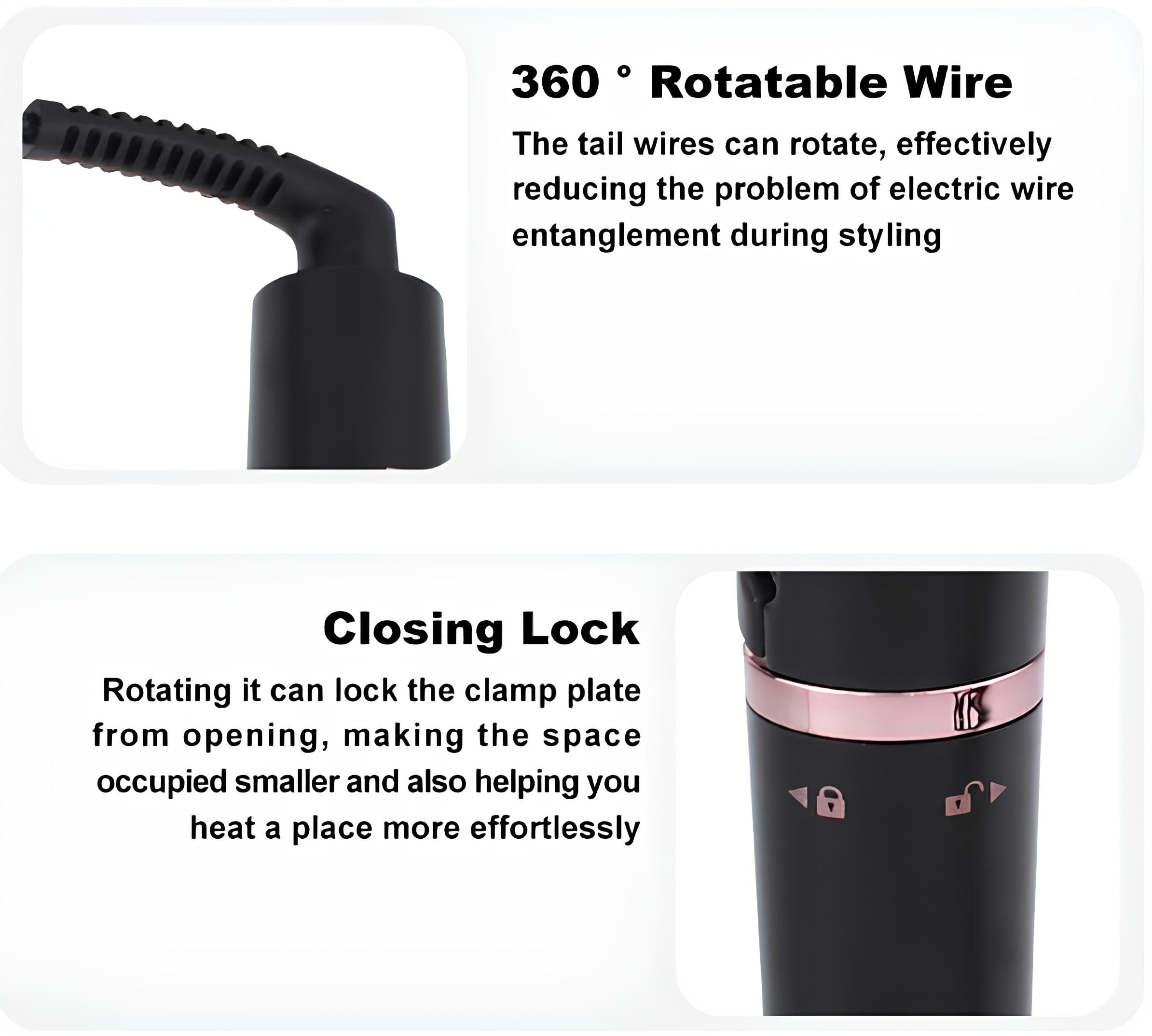 HECTOR Professional Depth Adjustable Hair Waver, 230°C Temperature, 4 Wave Types, Swivel Cord & Locking Mechanism, Auto Cutoff - Image 4 thumbnail