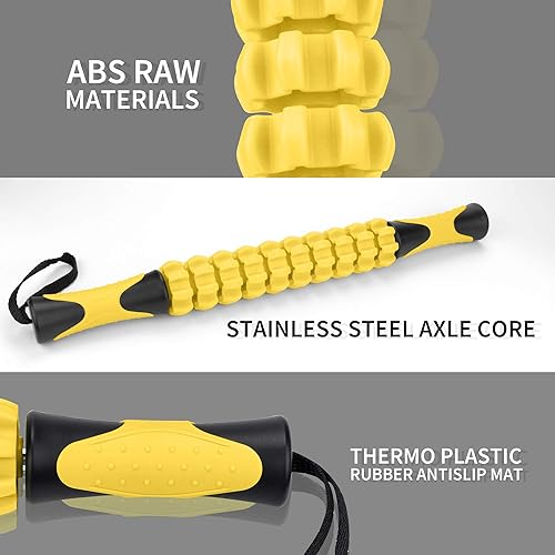 Vista 2 de Rodillo muscular, rodillo de masaje para aliviar el dolor muscular calambrestensión, ayuda a las piernas a la espalda articulaciones recuperación