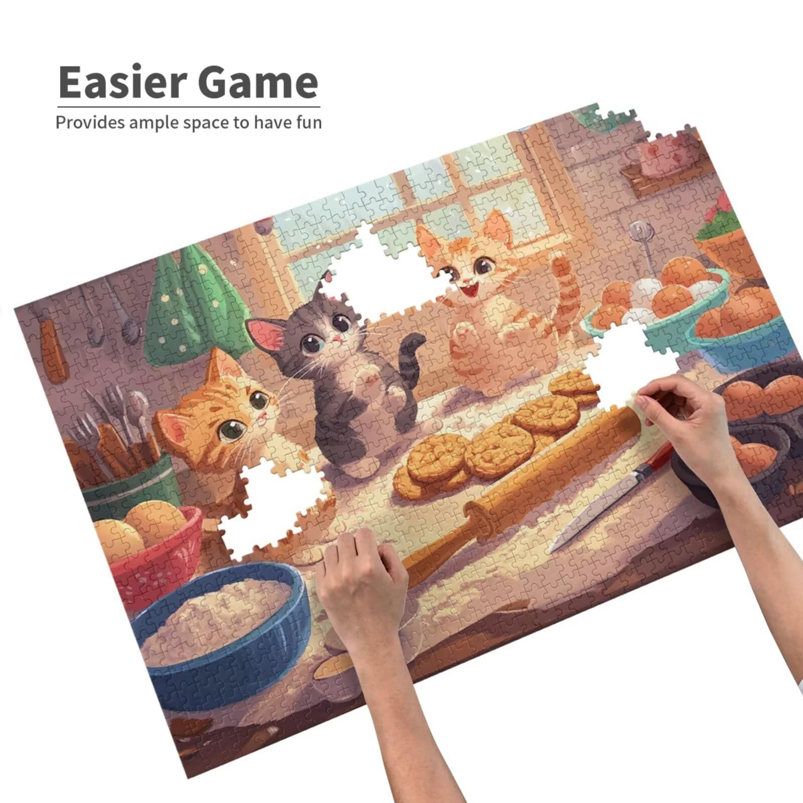 Puzzle kot, 1500 elementów, interesujące puzzle dla dorosłych, z pudełkiem na prezent, "zrób to sam", duże drewniane puzzle dla dorosłych, gra zręcznościowa dla całej rodziny, prezenty dla kobiet, 87