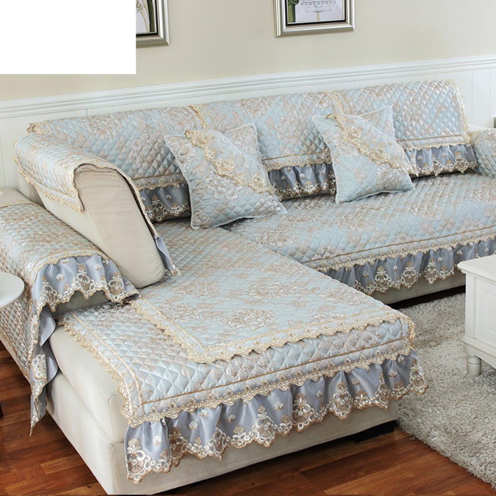 GDJVXCFV Combination,Simple Modern,Anti-skidding,Sofa Cushions/Living Room,European Style,Full Cover Sofa Towel/Solid Wood All-inclusive,Sofa Sets Of Hood-D 80x90cm(31x35inch)