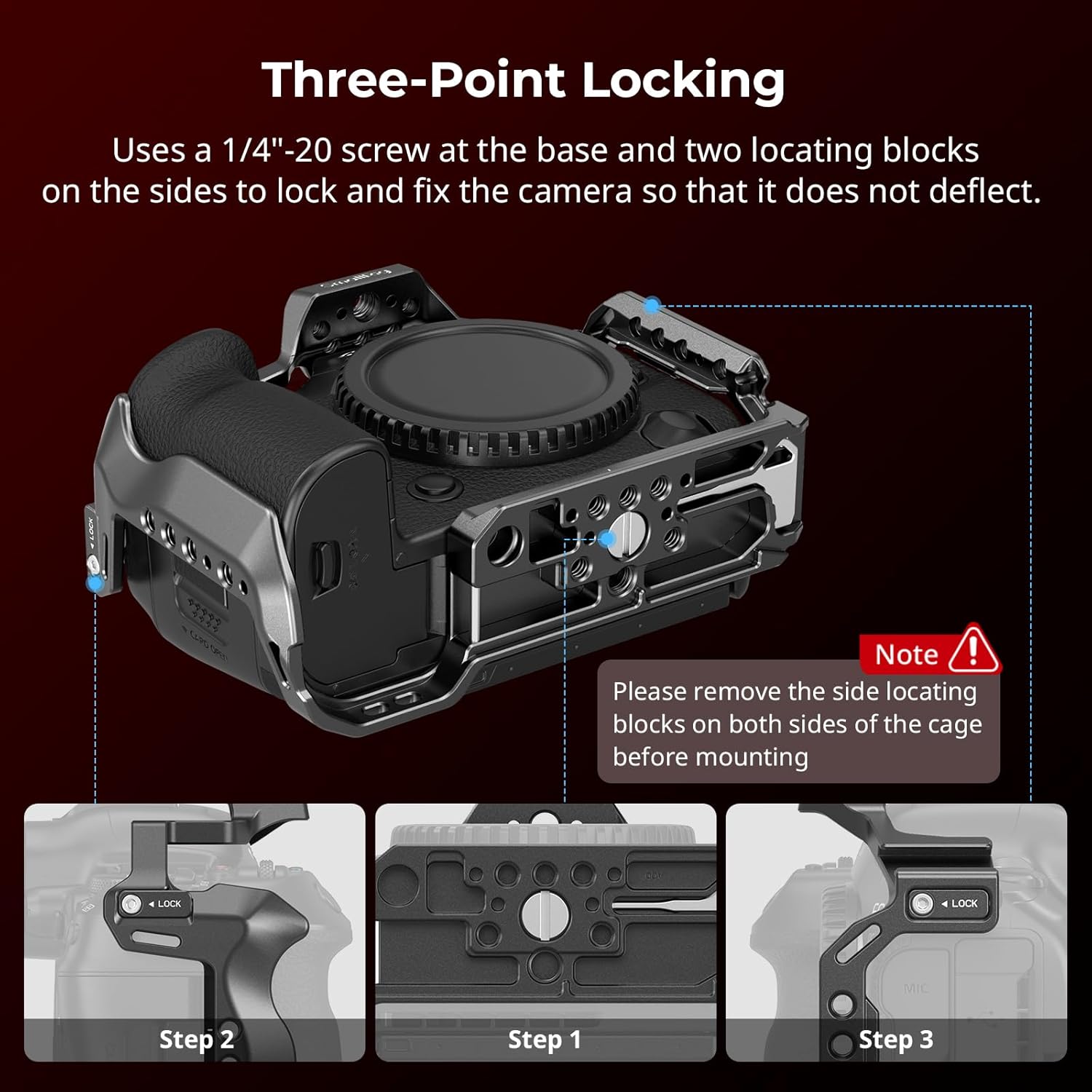 SMALLRIG R5 II Cage for Canon R5 Mark II, Aluminum Alloy Camera Video Cage with Cold Shoe Mount, 1/4''-20 & 3/8''-16 Threaded Holes, Quick Release Plate for Arca-Swiss - 4978