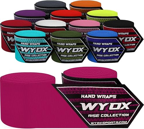 Vista 30 de WYOX Boxing Hand Wraps Inner Gloves, Elasticated Thumb Loop Bandages Mexican Style Under Mitts Wrist Wrap Protection Muay Thai MMA Kickboxing Malla