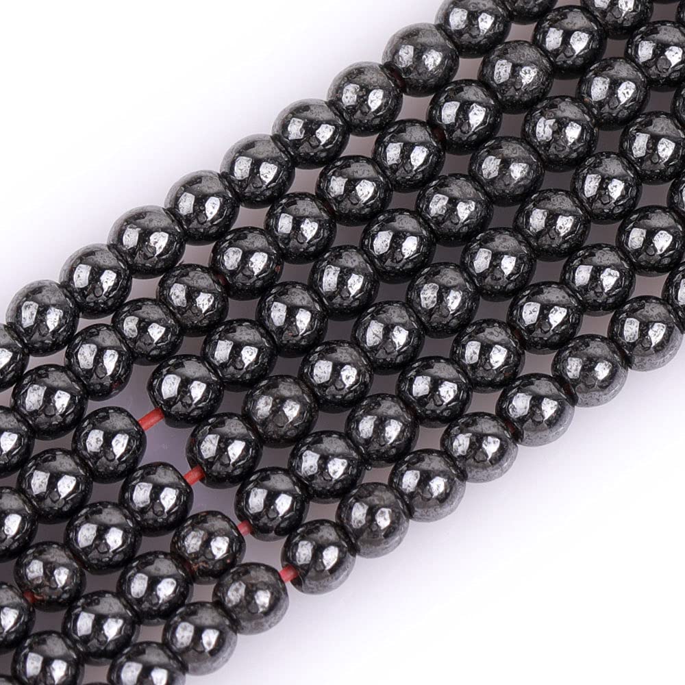 GEM-Inside Natural 2mm Magnetic Black Hematite Round Gemstone Semi Precious Loose Beads for Jewellery Making 15''