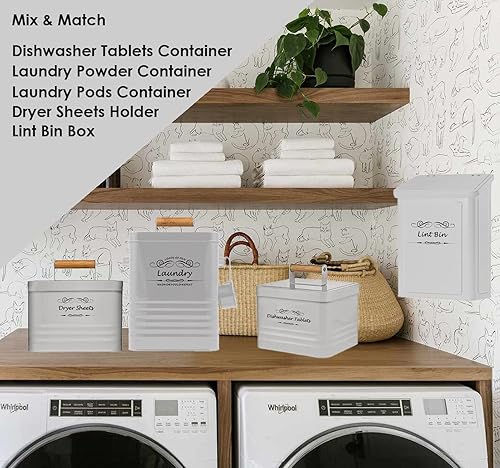 Miniatura 2 de ELITAPRO Soporte para cápsulas de lavandería - Moderno contenedor de cápsulas de lavandería de granja - Contenedor de cápsulas de detergente de