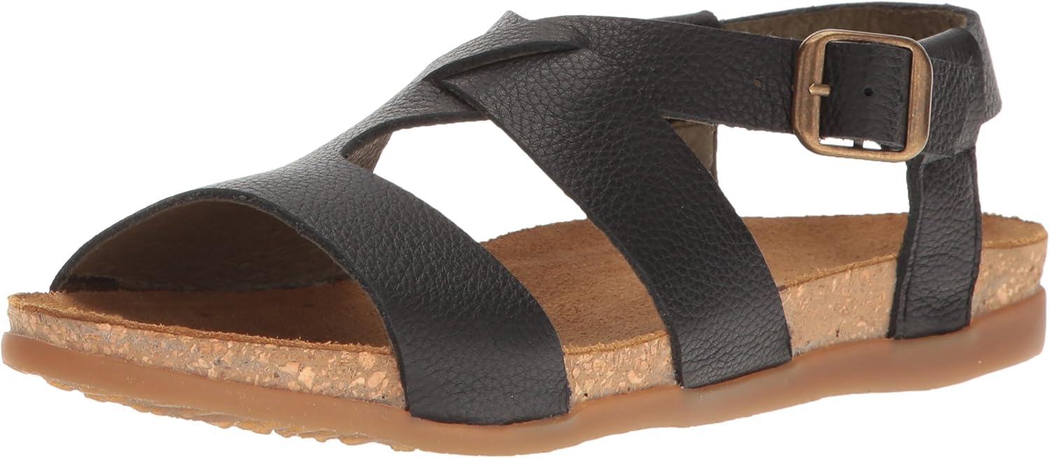 El Naturalista Women's Nf46 Flat Sandal, Black, 39 Medium EU (8.5 US)