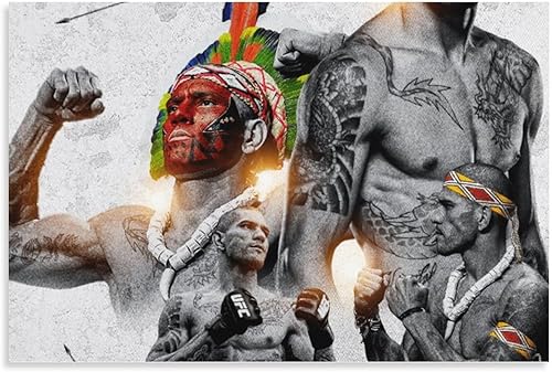 ZHOUJIU Póster de Alex Pereira Boxer (12) Póster de arte de pared, regalos para dormitorio, decoración del hogar, cuadros de pintura en lienzo de 20