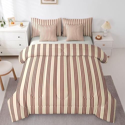 Erosebridal Geometric Striped Queen 7 Piece Comforter Set Re