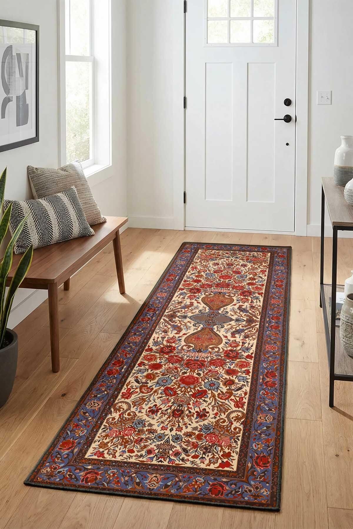 Monnhein Vizon Yolluk A-13 - Yıkanabilir, Kaymaz Taban, Dijital Baskılı, Leke Tutmaz, İnce Hav, Modern Koridor, Mutfak, Antre ve Salon için Dekoratif Yolluk