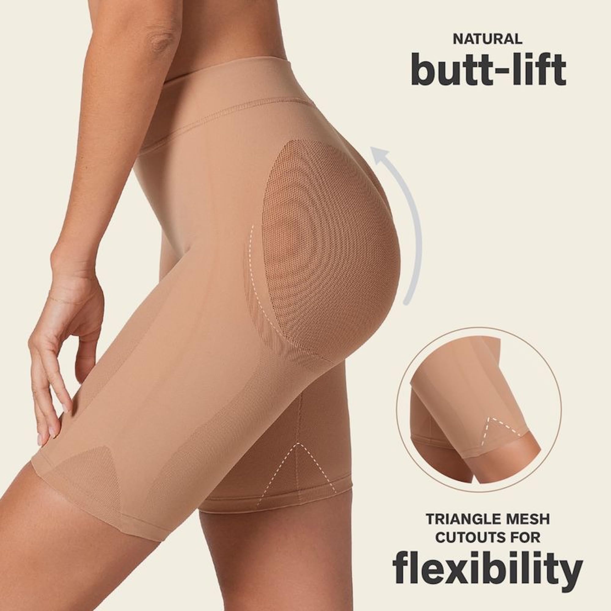 Leonisa Well-Rounded Invisible Butt Lifter Shaper Short Body Modellante Donna