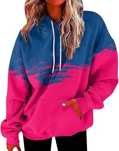 YUTANRAL Sudaderas con capucha para mujer, a la moda, casual, de manga larga, para otoño, talla grande, holgada, ropa para adolescentes y niñas
