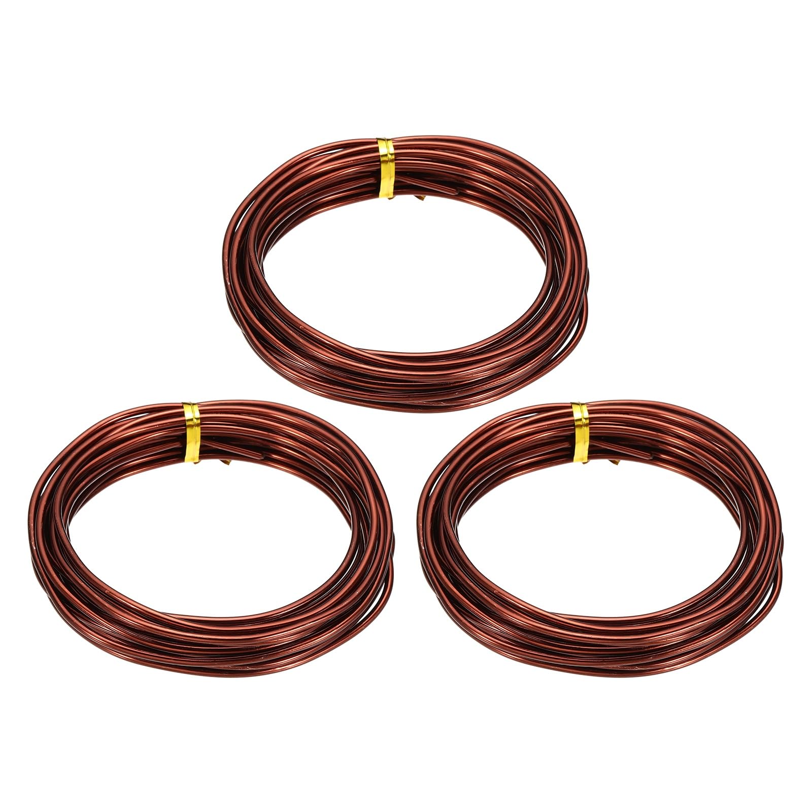 sourcing map 3 Roll Bonsai Wire 2.5mm Each Roll 16.4ft (5m) Anodized Aluminum Bonsai Wire for Gardening Tree Branch Fixing DIY Crafting, Bronze