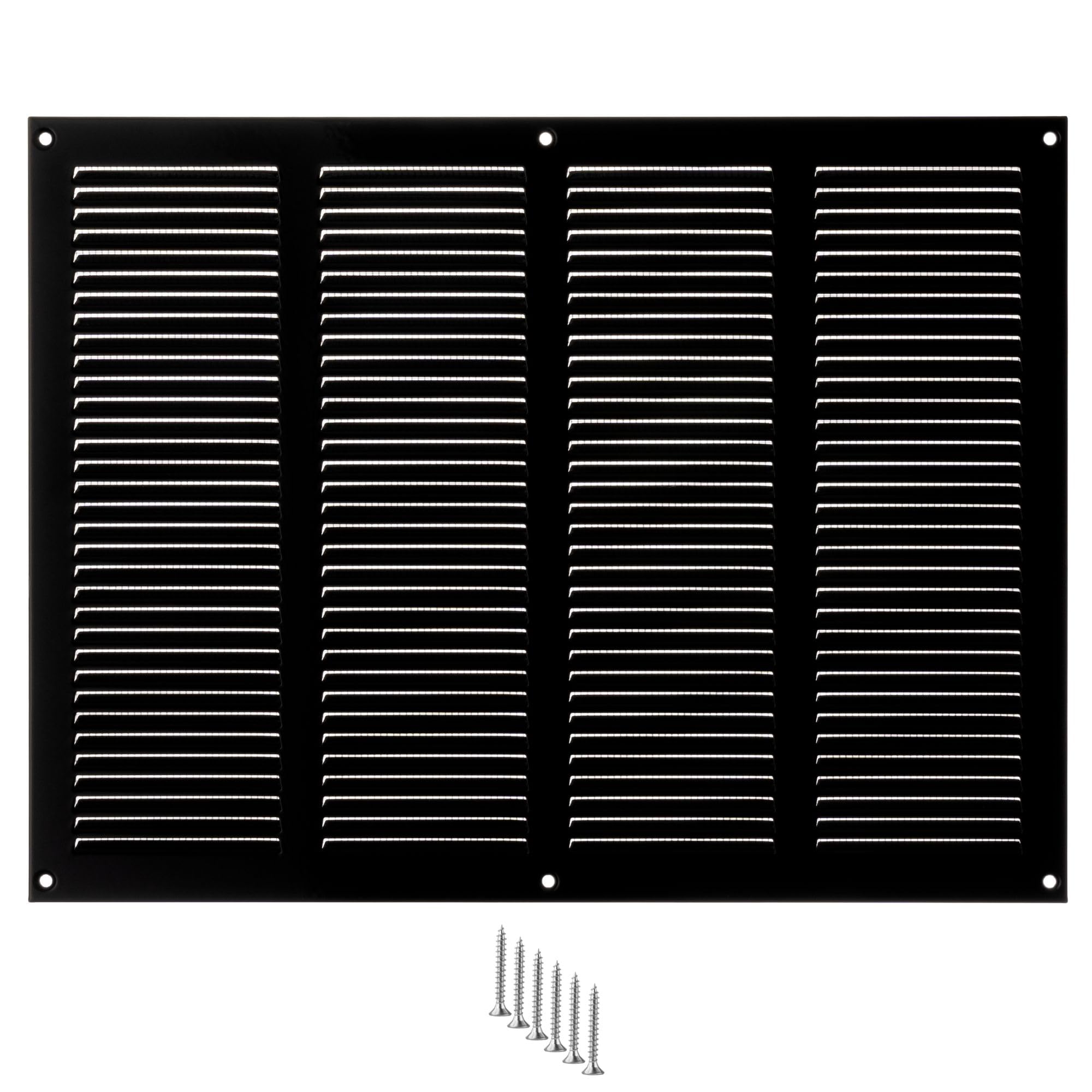 400x300mm Vent Cover - Black 16x12 inch Air Grille for Wall and Ceiling - Metal Ventilation Grille with Mesh - Rectangular Ventilation Register for Indoor and Ourdoor Use