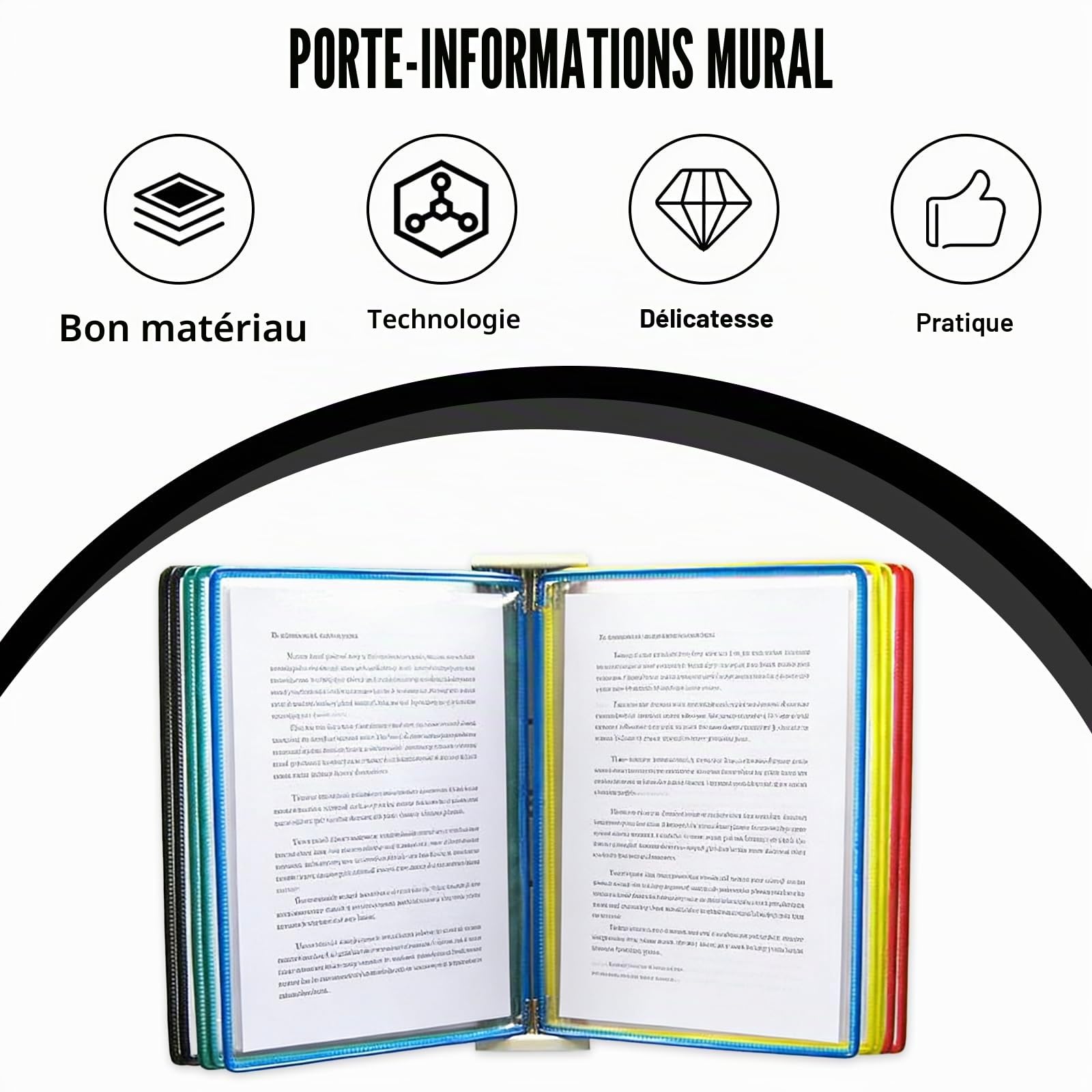 Système De Porte Document Mural, Support Kit Mural Document Métal, Classeurs Muraux, Avec 10x Panneaux D'affichage A4, Porte Documents Pour Halls D'exposition, Restaurants, Bureaux, Lieux Publics
