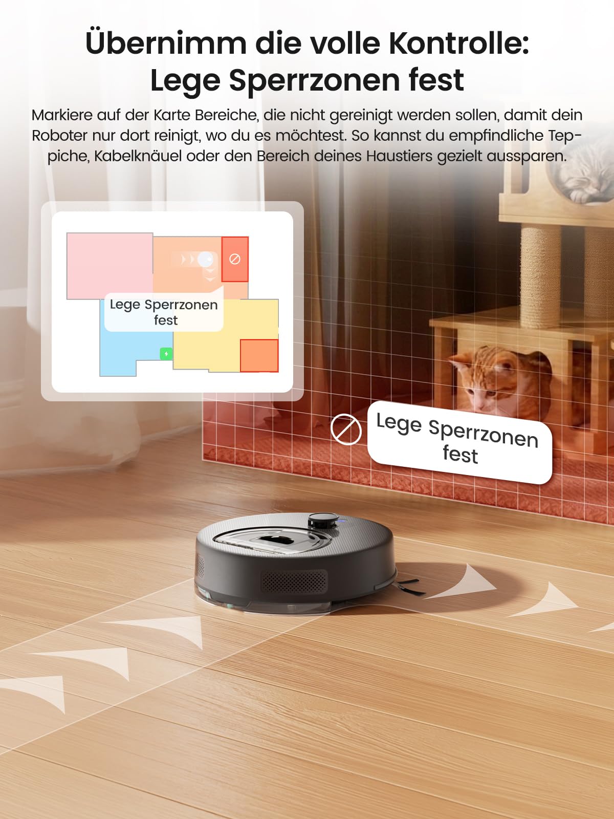 Lefant M330 Plus Saugroboter mit Wischfunktion,5000 Pa, Multi-Floor Mapping,Antikollision,Automatisches Andocken,No-Go-Zone,Vermeiden von Hindernissen,LiDAR Navigation,2.4G/5G, App und Alexa