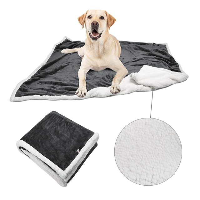 Pawsee Manta de Forro Polar para Perro, Manta de Felpa Sherpa Lavable y esponjosa, Cama para Perros para Gatos