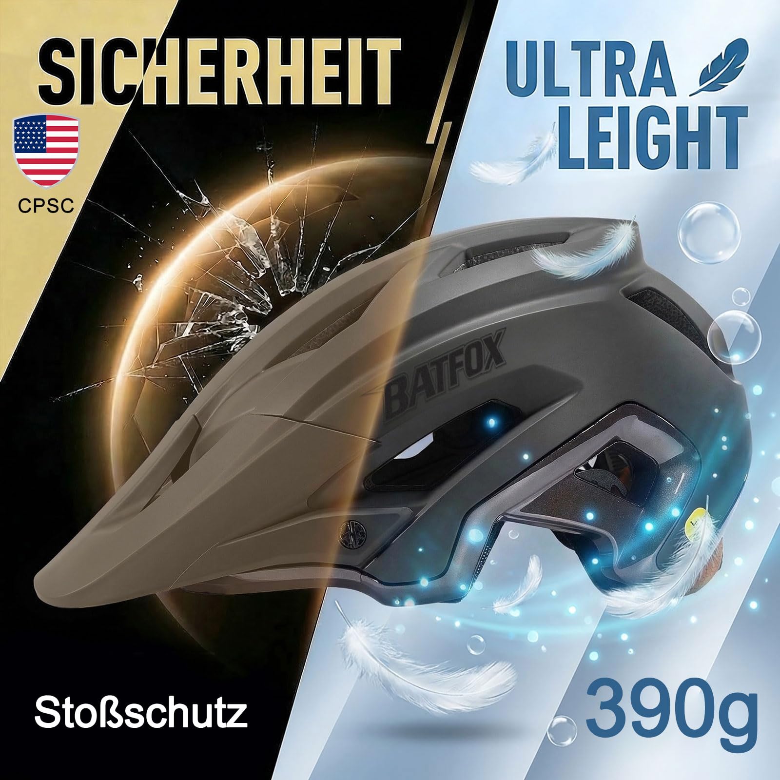 KINGBIKE Mountainbike Fahrradhelm Herren und Damen mit Kamerahalterung, Leichter MTB Helm Fuer Erwachsene, atmungsaktiv, verstellbar 56-60 cm, Fuer Rennrad, City und E-Bike
