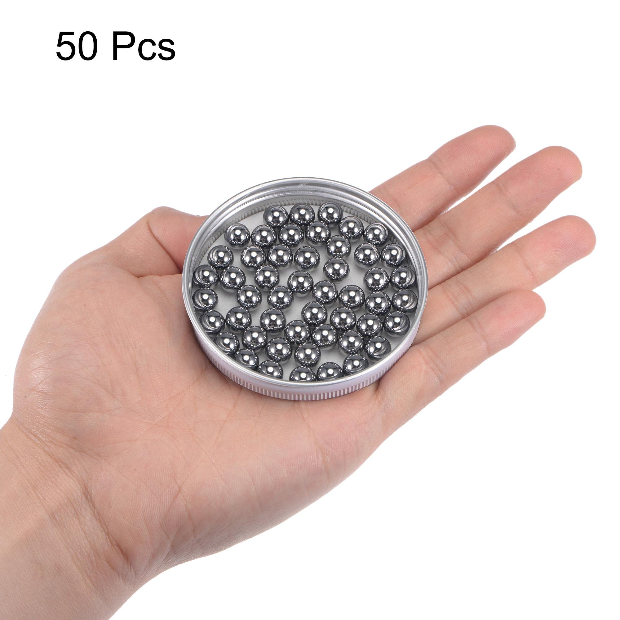 sourcing map 50pcs 2.5mm Chrome Acier Roulement à Billes G5