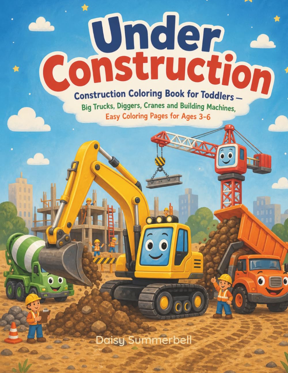 Under Construction: Construction Coloring Book for Toddlers — Big Trucks, Diggers, Cranes and Building Machines, Easy Coloring Pages for Ages 3-6 (Little Explorers)