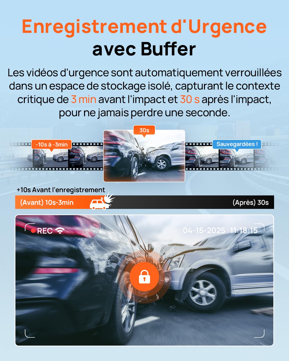 70mai Dash Cam Voiture 4K A800SE - Caméra Double (4K UHD Avant+1080P Arrière) avec GPS, Wi-FI, microSD 128GB Go, Ouverture F1.55, Vision Nocturne, ADAS, Écran IPS 3", Surveillance Stationnement 24/7