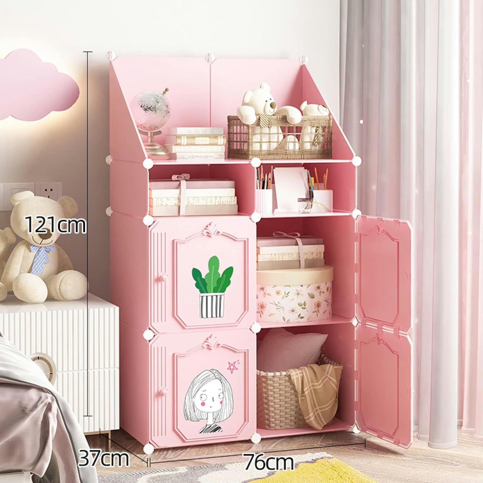 防塵組立式 取り外し可能 簡単組立 DIY収納 寝室 リビング 大容量 棚