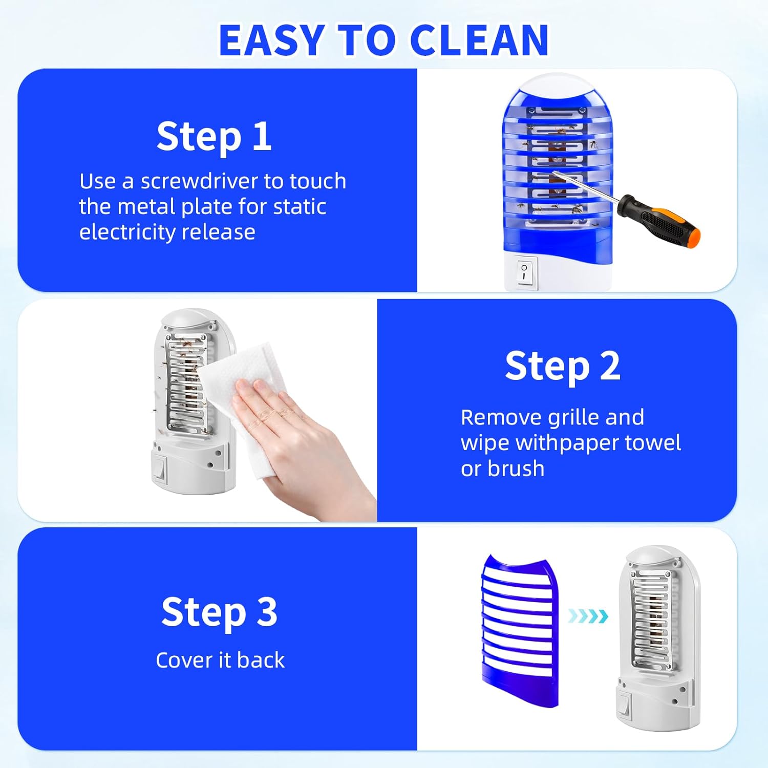2026 New Bug Zapper Indoor Plug in Mosquito Killer Mosquito Zapper with Bug Lights, Electronic Fly Traps Indoor for Home, Living Room, Kitchen, Baby Room, Bedroom, Office, Flying Insect Trap (6Pack)
