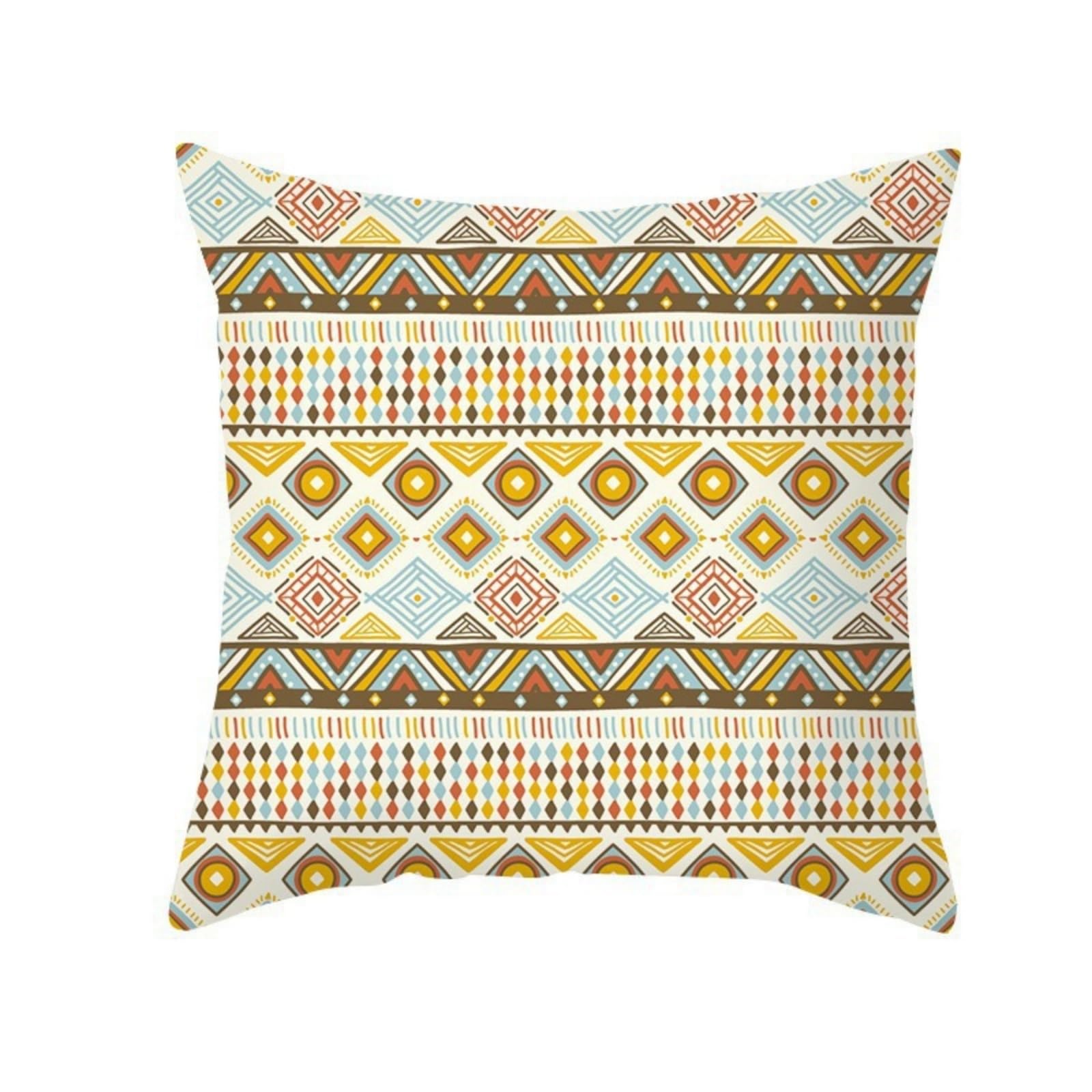 Cushion Covers 40cm x 40cm Yellow Bohemian Pillowcase Invisible Zipper