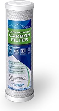 Replacement Filter for One Stage Countertop Drinking Water Filtration System Block Activated Carbon Cartridge 5 Micron WELL-MATCHED with WFPFC8002, WFPFC9001, WHCF-WHWC, WHEF-WHWC, FXWTC, SCWH-5