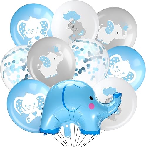 Aoriher 45 globos de elefante de 12 pulgadas, globo de elefante para baby shower, para bebés, niños y niñas, revelación de género, suministros de