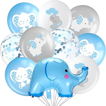 Aoriher 45 Pieces Elephant Balloon 12 Inch Baby Shower Elephant Decorations