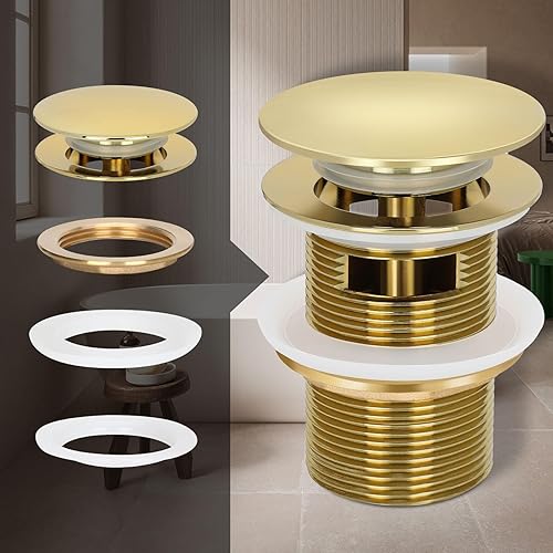 Miniatura 3 de FERUERW Kit de drenaje desplegable para drenaje de bañera independiente, tapón de drenaje de bañera independiente, adecuado para la mayoría de