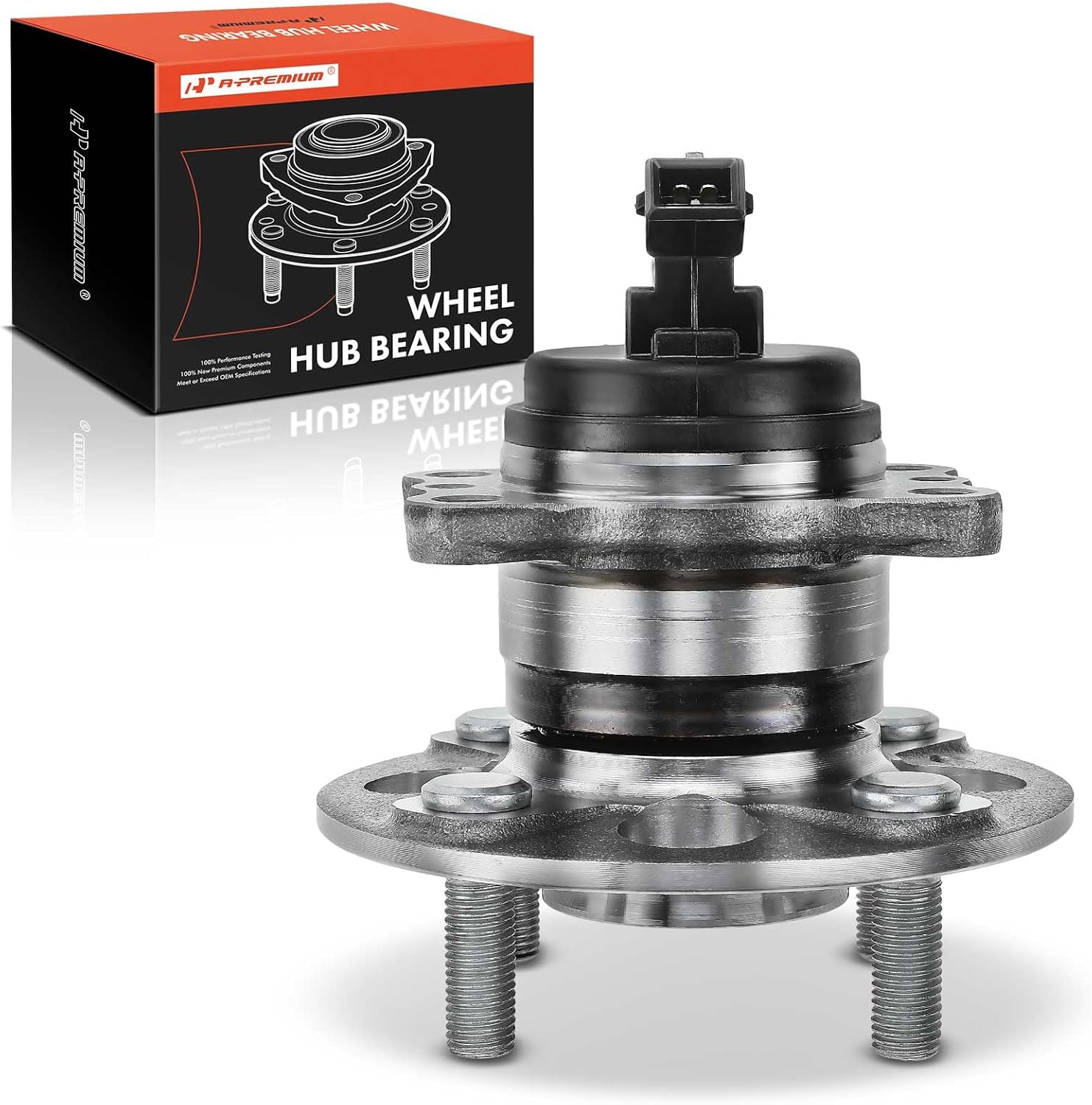 A-Premium Rear Wheel Bearing and Hub Assembly with ABS & 4-Lug Compatible with Hyundai Accent 2018-2022, Kia Rio 2018-2022, L4 1.6L Only