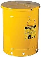 Vista 9 de Justrite Mini Bote de Basura para Desechos Aceitosos de Mostrador de Acero Galvanizado de 0.45 Galones, Lata de Seguridad de Metal para Trapos