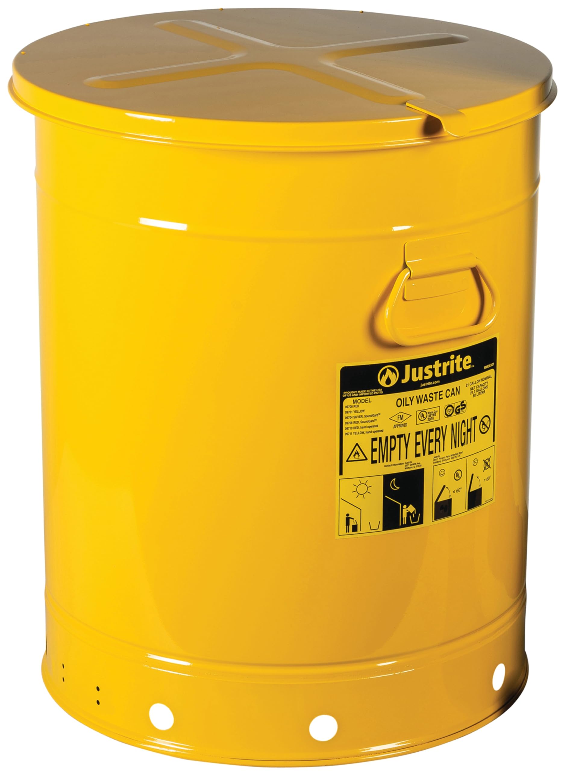 Justrite 6 Gallon Galvanized Steel Oily Waste Can — Amazon image 22