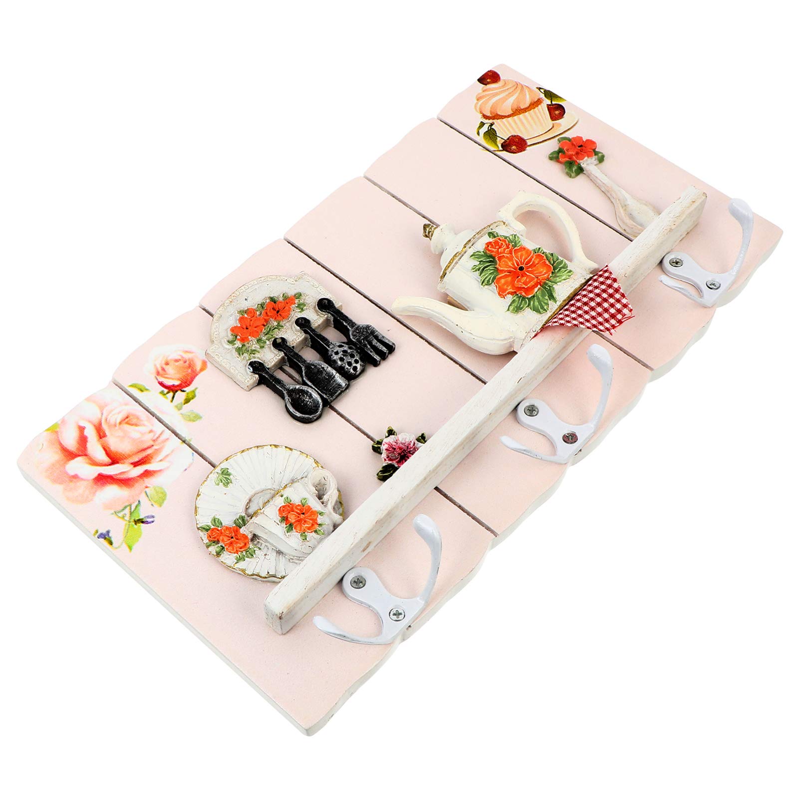 IMIKEYA 1pc European Pastoral Hook Decor for Shelf Wooden Shelf Brackets Country Chic Decor Wooden Key Rack Wood Utility Hook Entryway Key Wall Hanging Hook Decorative Hook White Hanger