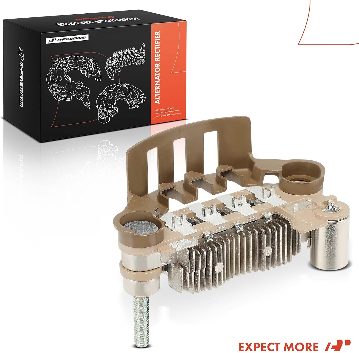 A-Premium Alternator Rectifier Replacement for Hyundai Sonata 1988-1998 Mitsubishi Pajero Shogun 1990-2000 Sigma, 75mm, 14V