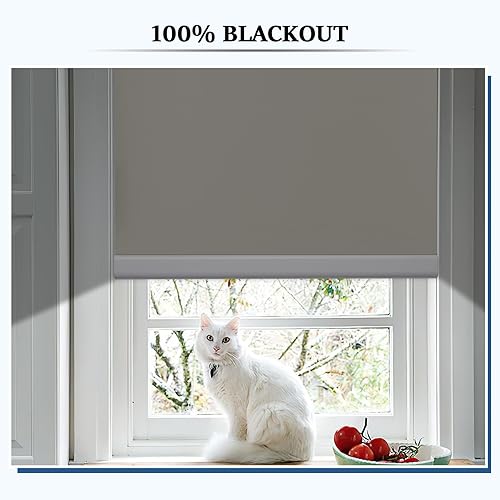 Miniatura 5 de Grandekor Persianas motorizadas con control remoto, persianas enrollables opacas, persianas inteligentes inalámbricas para dormitorio, sala de