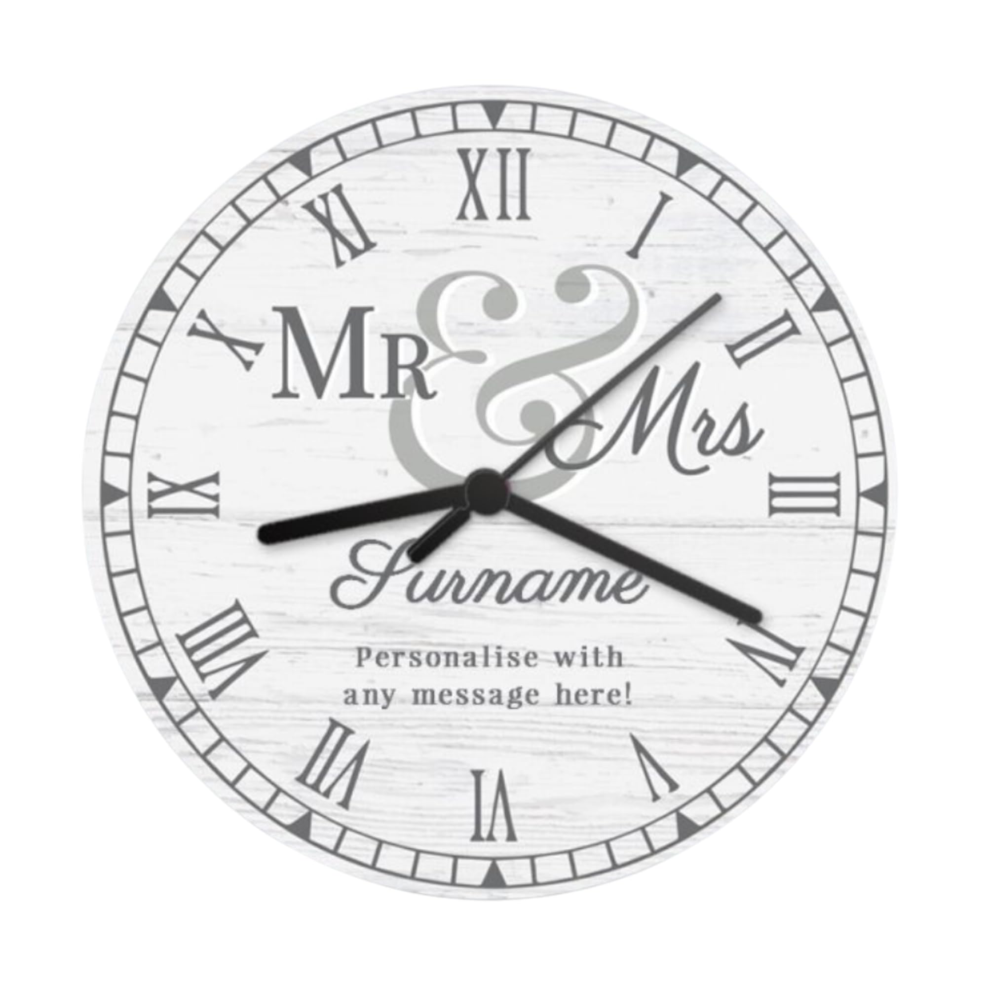 Caleli Gifts Wood Personalised Mr And Mrs En Clock. Newlyweds Gift