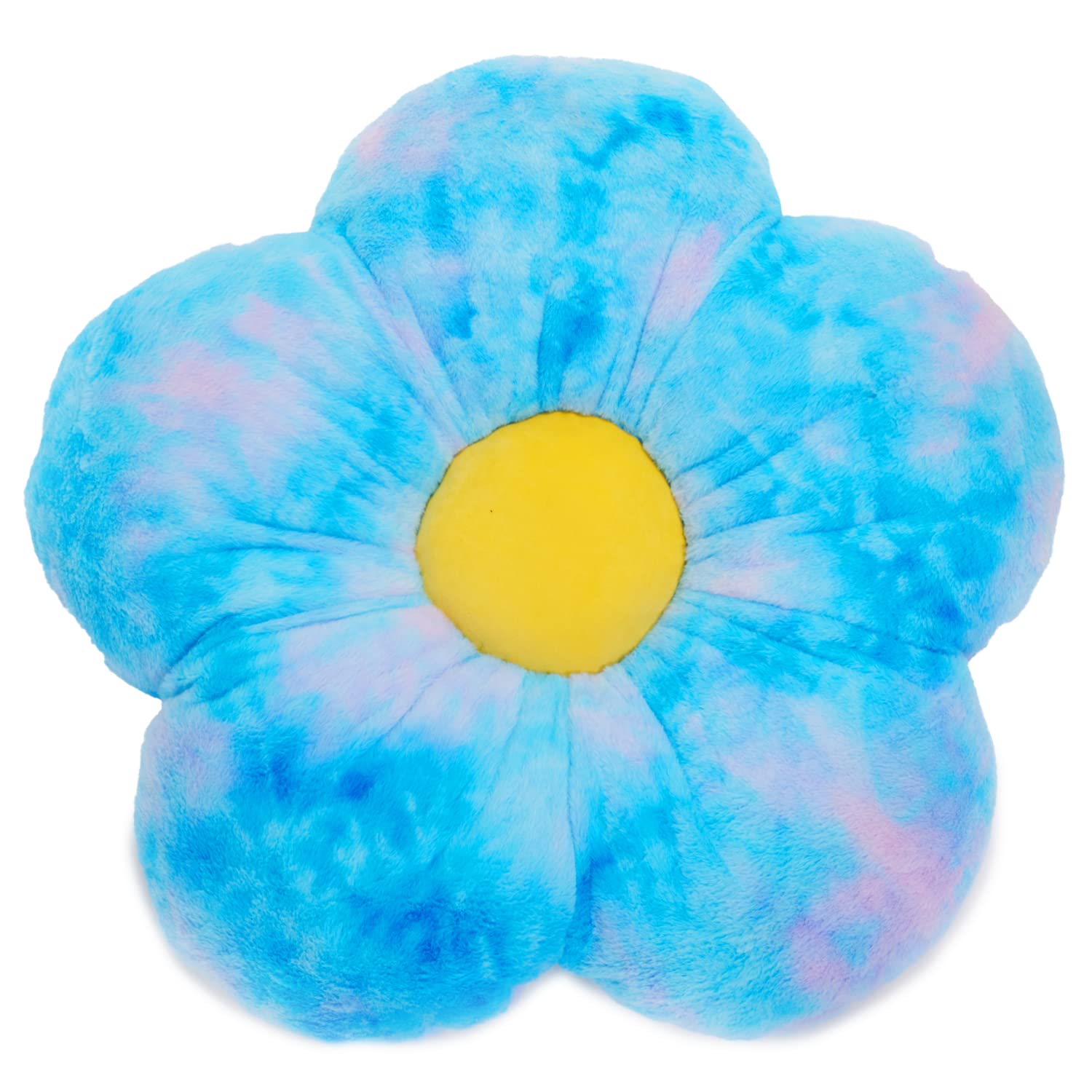 Butterfly CrazeTie Dye Daisy Lounge Flower Pillow - Medium 20 Inches, Stylish Floor Cushion, Perfect Seating Solution for Teens & Kids, Machine Washable Aesthetic Decor, Plush Microfiber, Blue