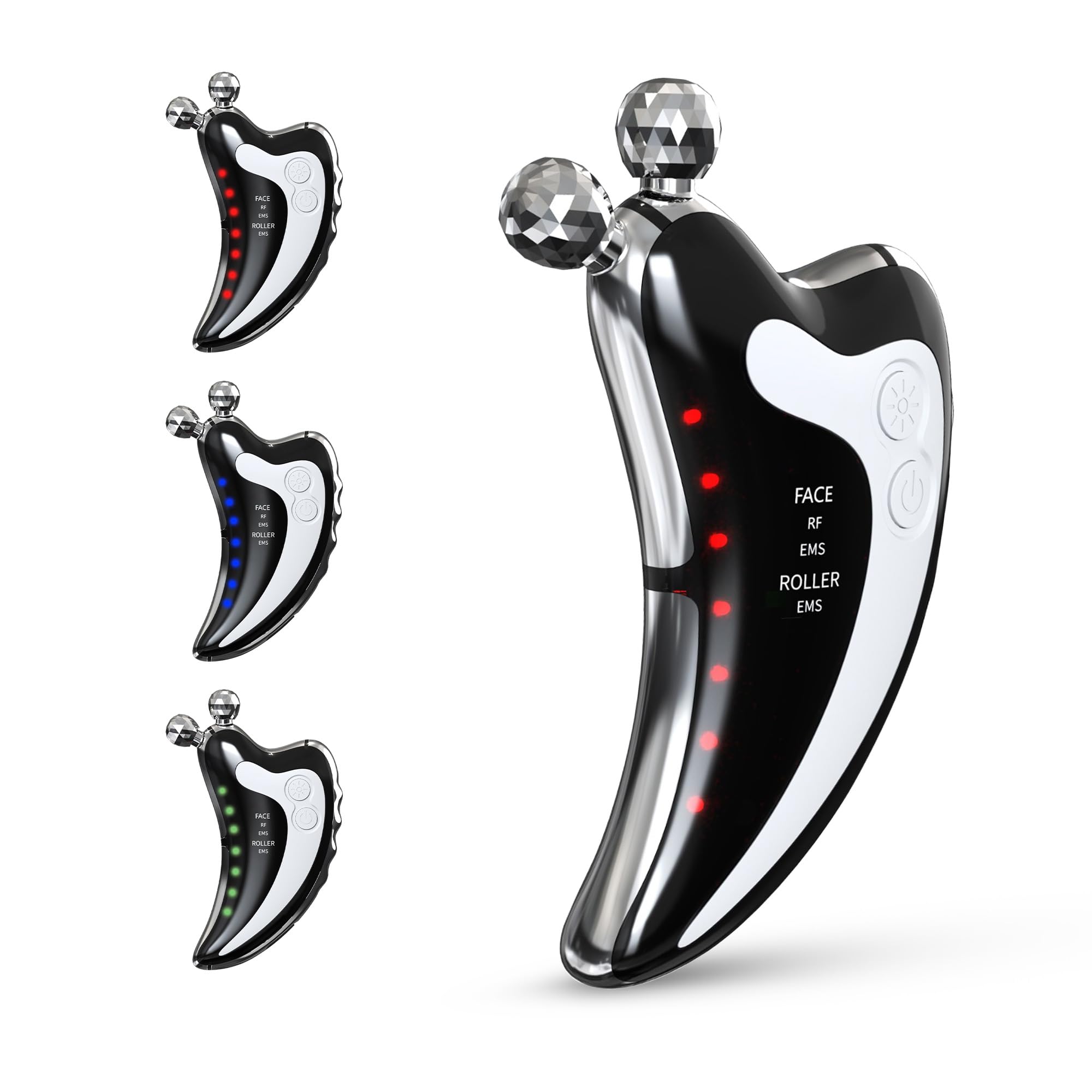 Manimo Smart Electric Gua Sha & Face Roller | 2-in-1 EMS, RF, Hot & Cold Therapy | Red Light Therapy + 7-Color LED, Sonic Vibration | Sculpting, Lifting, Anti-Aging & Acne Care | 12M Warranty-image-39