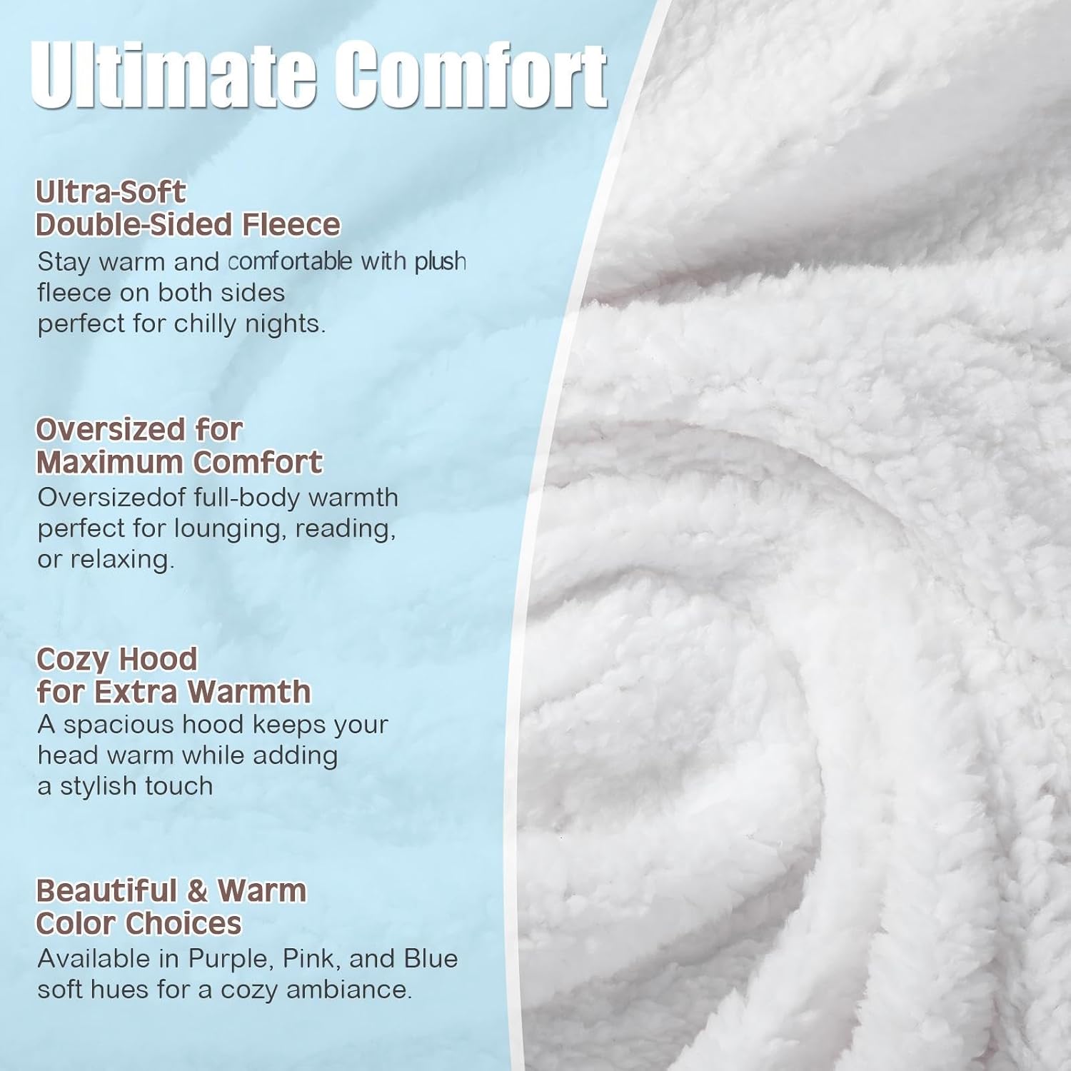 Best Mom Ever Hooded Wearable Blanket Hoodie Double Sided Fleece Valentines Mama Mother Wife Gifts from Husband(Blue) - Image 3