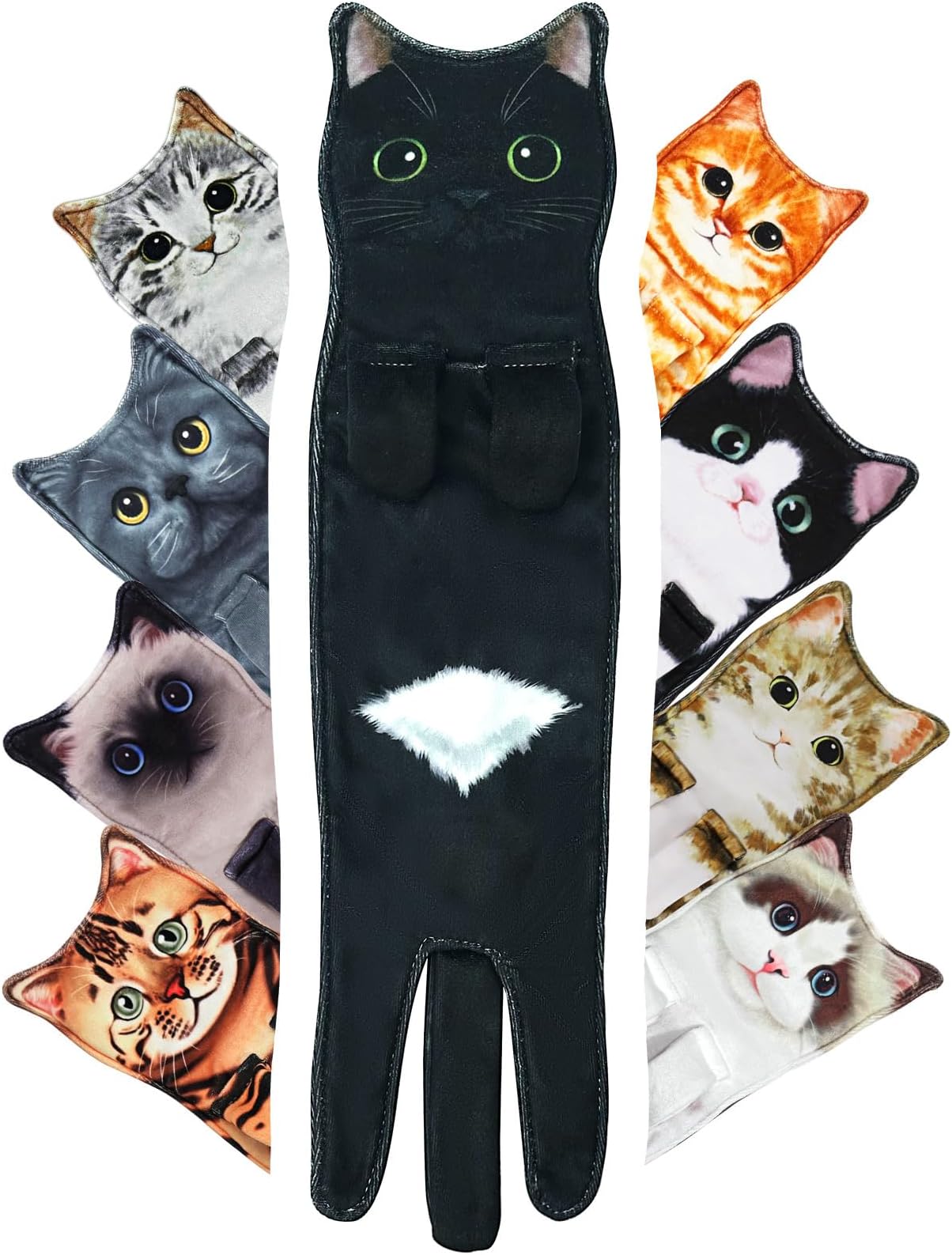 Amazon.com: cobee Funny Cat Hand Towels for Kitchen Bathroom, Cute Cat ...