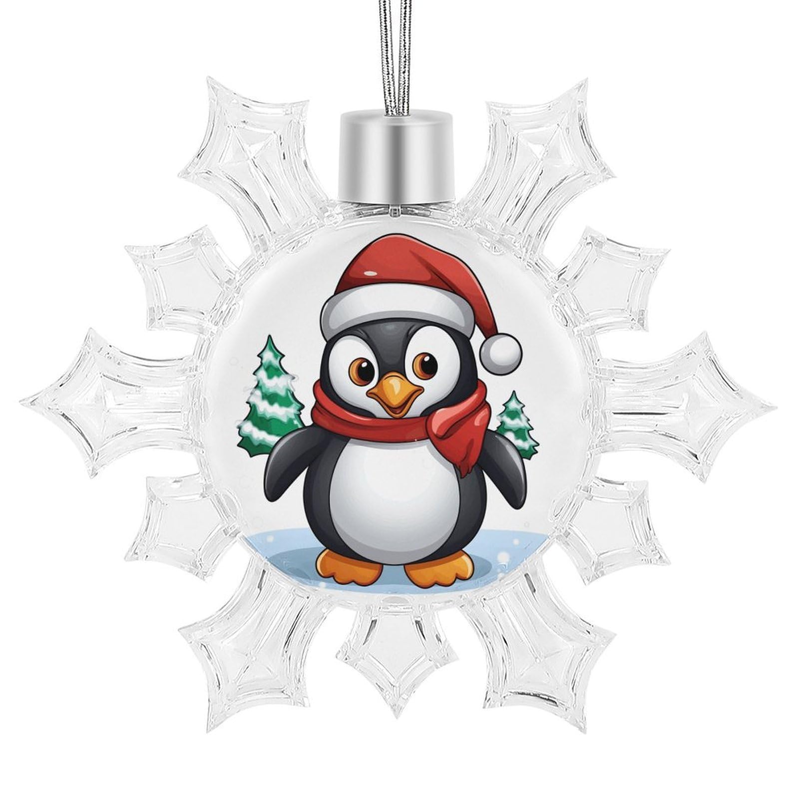 Christmas Penguin Snowflake Decorations, Winter Snowflake Ornaments Christmas Party Decorations Christmas Tree Decorations for Xmas Tree Winter New Year Party Supplies