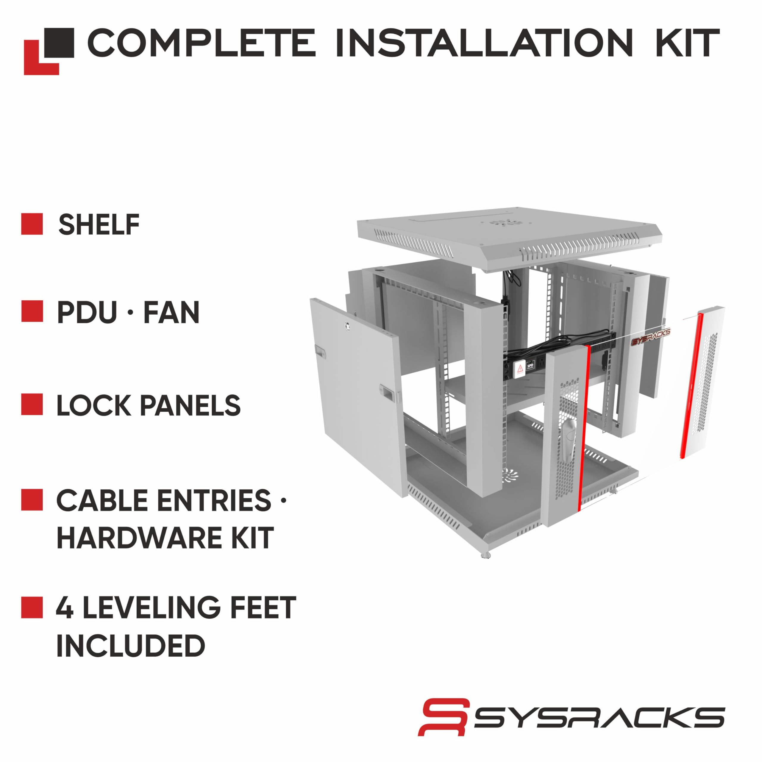Amazon | 9U ウォールマウントサーバーラックキャビネット 19インチ