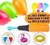 Kit de inflador de globos manual, doble acción, 2 vías, con accesorios para fiestas infantiles, cumpleaños y eventos especiales (2 unidades, naranja y rosa) 7