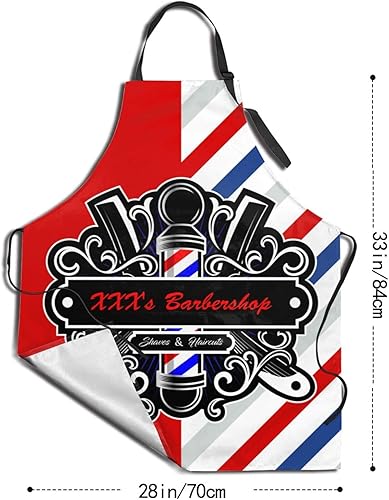 Miniatura 9 de MLIANCEN Delantal de peluquería personalizado para hombres y mujeres, delantal de peluquería con texto personalizado con bolsillos, delantal