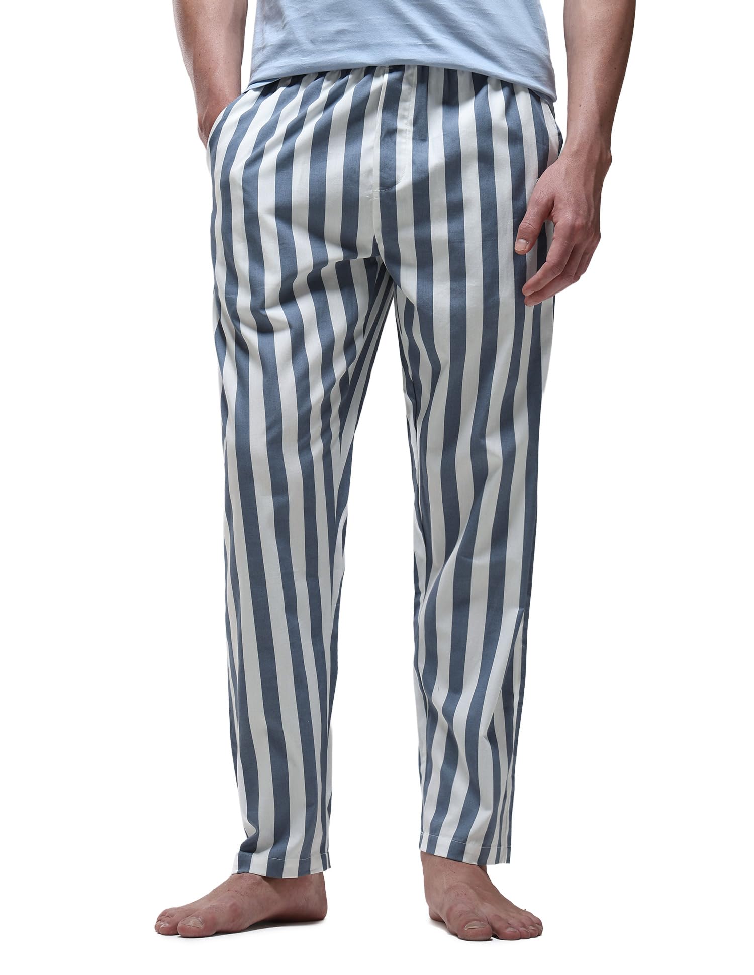 u.s. polo assn. Mens OELP11 Vertical Striped Mid Rise Pure Cotton Pyjamas-picture-44