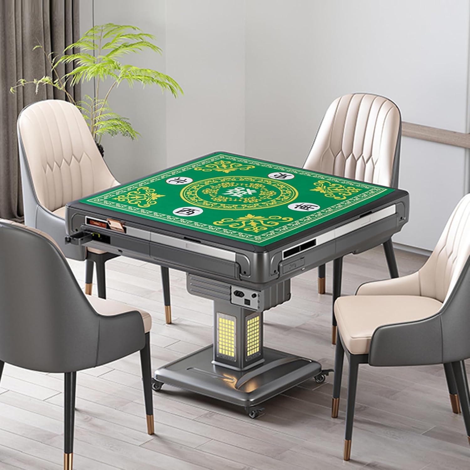 Mahjong Mat 27.6x27.6 Polyester Mahjong Table Mat with Clear Prints Fade-Resistant Mahjong Mat for Table Card Board Tile Games Gift, Style 2 Mahjong Mat for Table